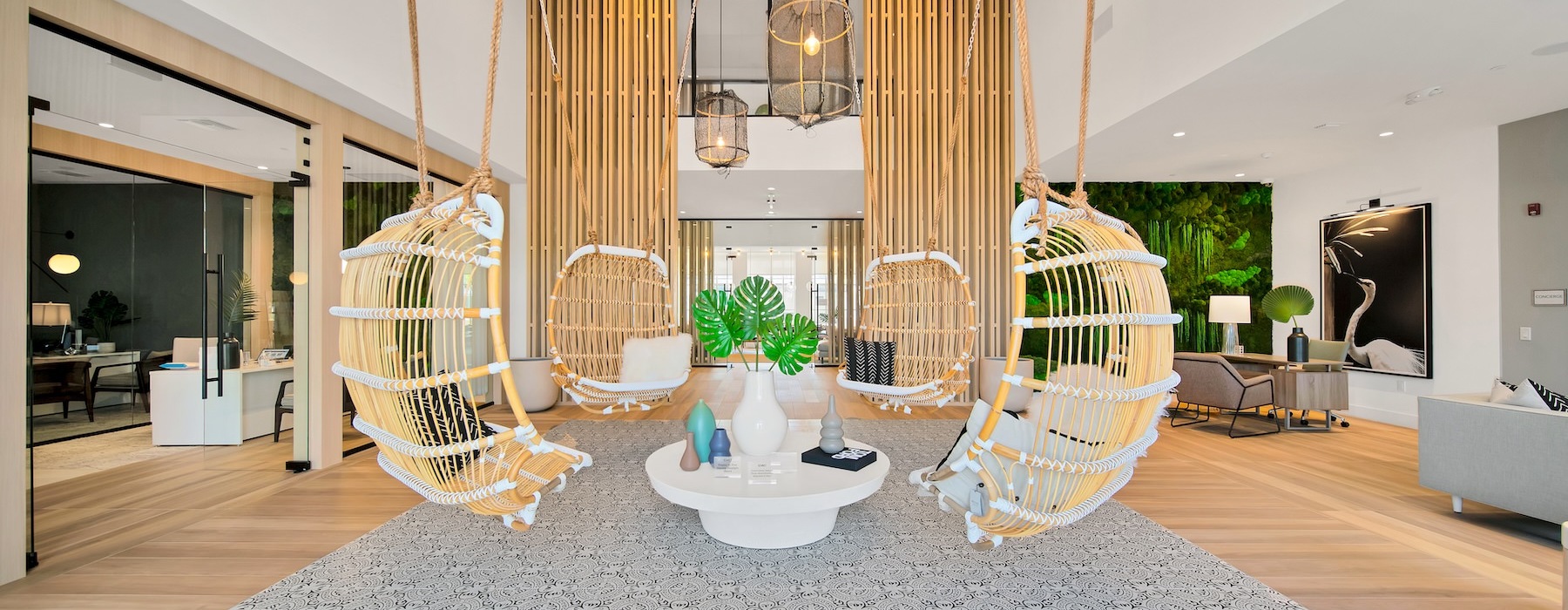 a room with a table and chairs